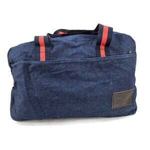 Kimes Ranch Jeans Denim Duffle Bag Weekender Travel 21" Blue Red Stripe